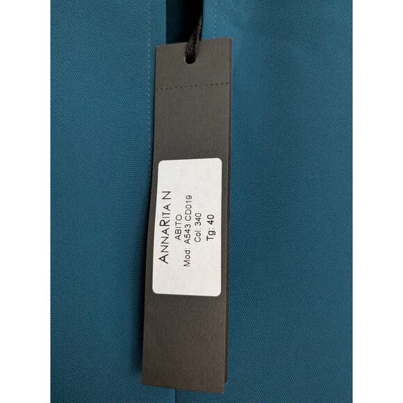 NWT AnnaRita N Blue Green Mini Dress Shift IT 40 US 4 Women's Italian Designer - Picture 7 of 8